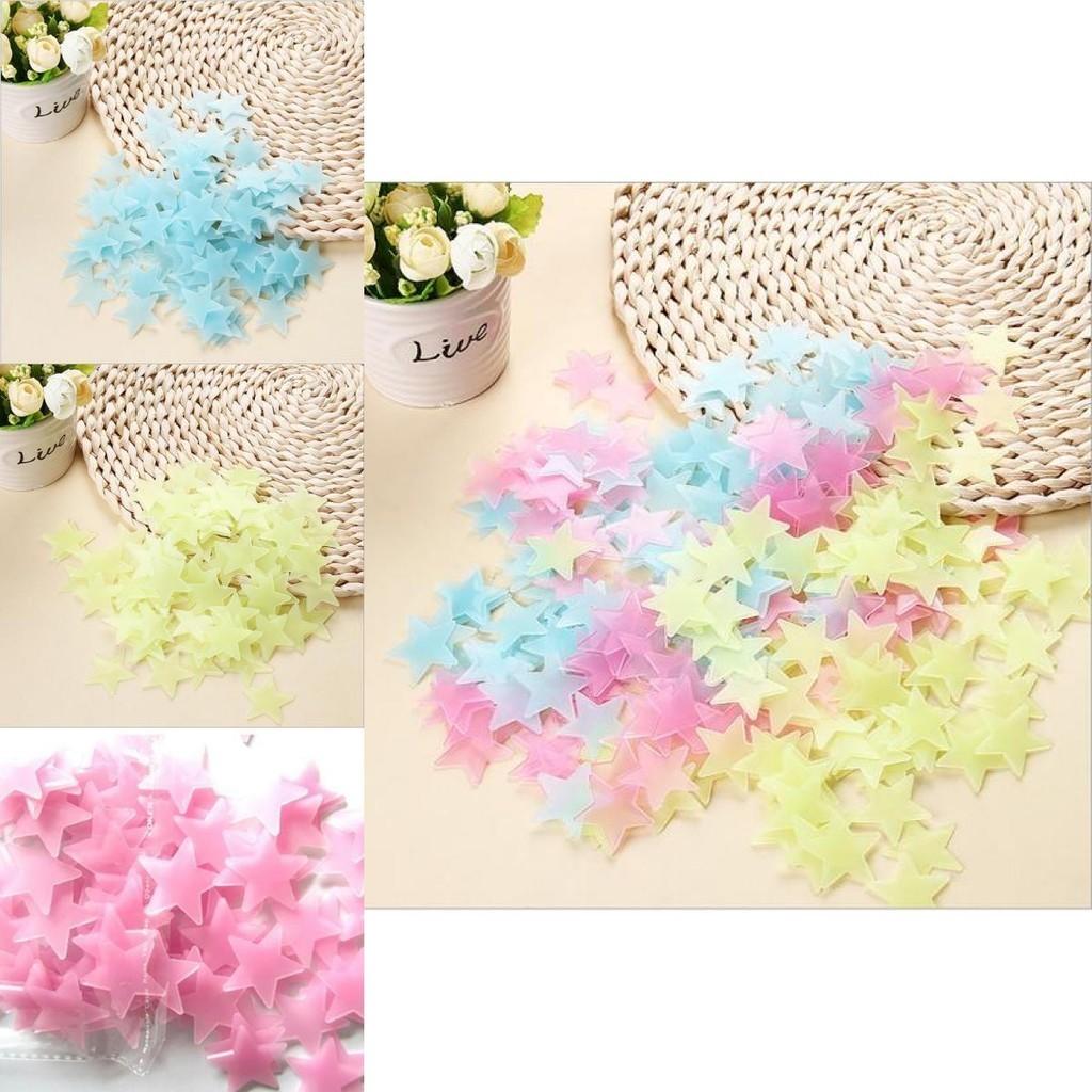 Wall 100pcsbag Stickers Decal Glow In The Dark Baby Kids Bedroom Home Stars Color Decor