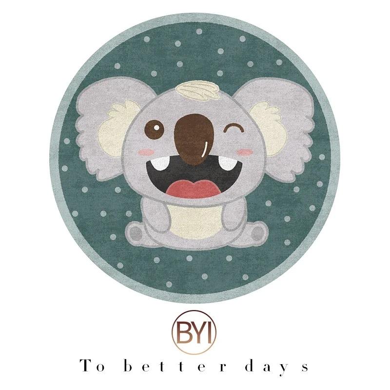 

Милый круглый коврик ковры для детских комнат спальни мультяшное украшение прикроватные коврики ковер для гостиной коврик для пола под стул для кабинета нескользящий Diameter 80cm