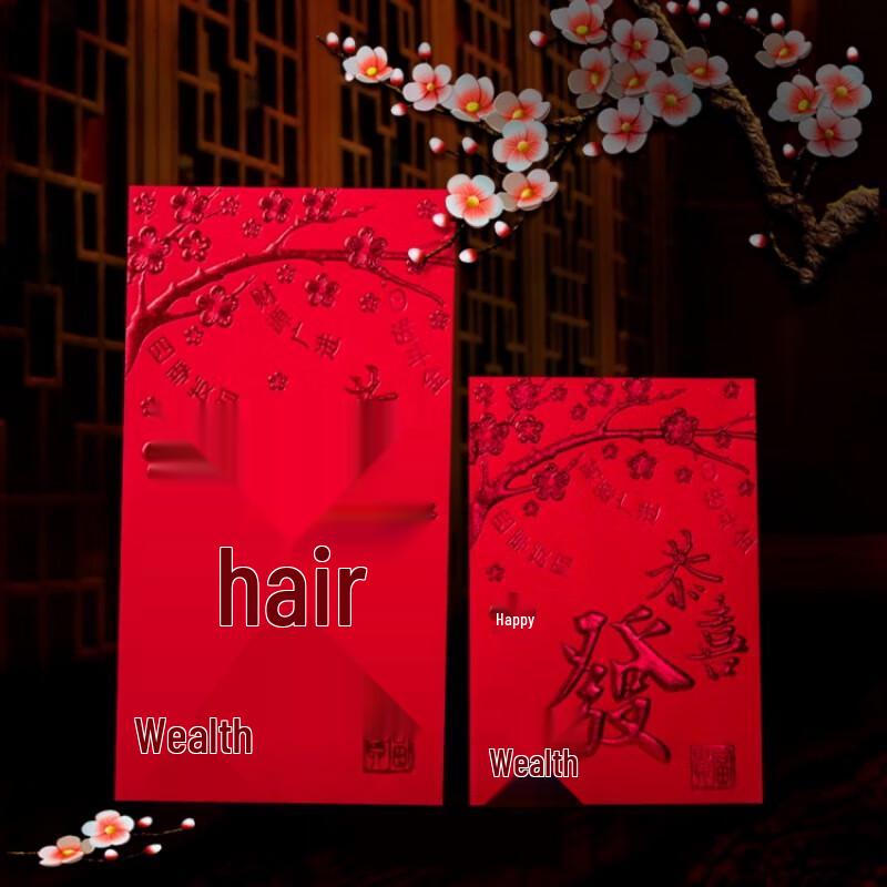 

Creative Plum Blossom New Year Red Envelopes - 48 Pack