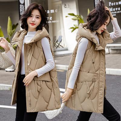 Women's Down Cotton Vest Coat Autumn Winter Loose Elegant Lady Outerwear Temperament Versatile Ladies Waistcoat Jacket