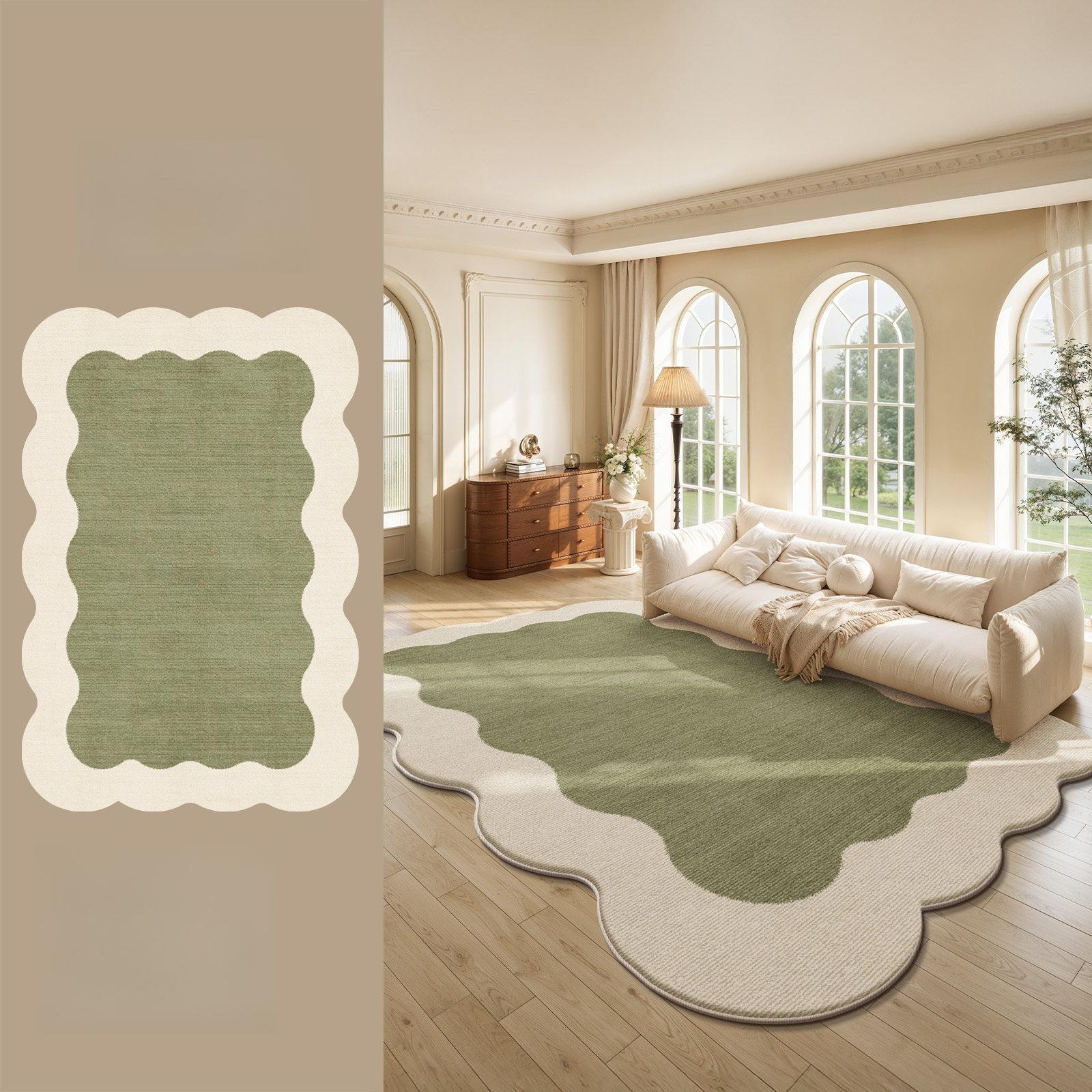 Onregelmatige Vorm Tapijten voor Slaapkamer Pluizig Zacht Nachtkastje Tapijt Retro Stijl Woonkamer Decoratie Tapijt Dik Pluche Lounge Vloermat 80x120cm white