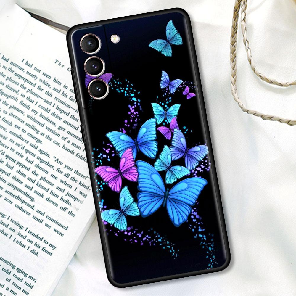 

Силиконовый чехол для Samsung Galaxy S20 FE S21 Ultra S10 S9 Plus S10e S8 S7 A51 A71 Tpu Soft Phone Capas Butterfly Samsung A71