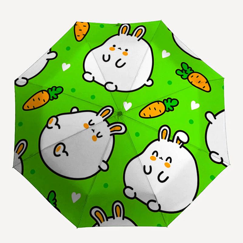 1pc Bunny Carrot Open/Close Folding Umbrella, All- Portable Umbrella for & Men, Stylish Accessory (Holiday Gift) 8-Rib Yy251213186