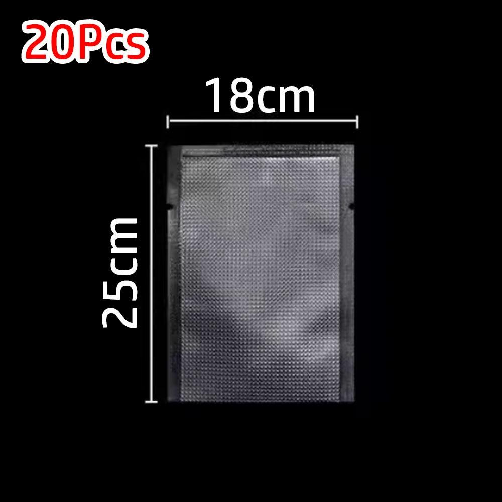 20Pcs Portable Clear Embossed Vacuum Bags Heat Sealing Frozen Heatable Food Saver Bags Vacuum Sealer Bag for Vac Storage
