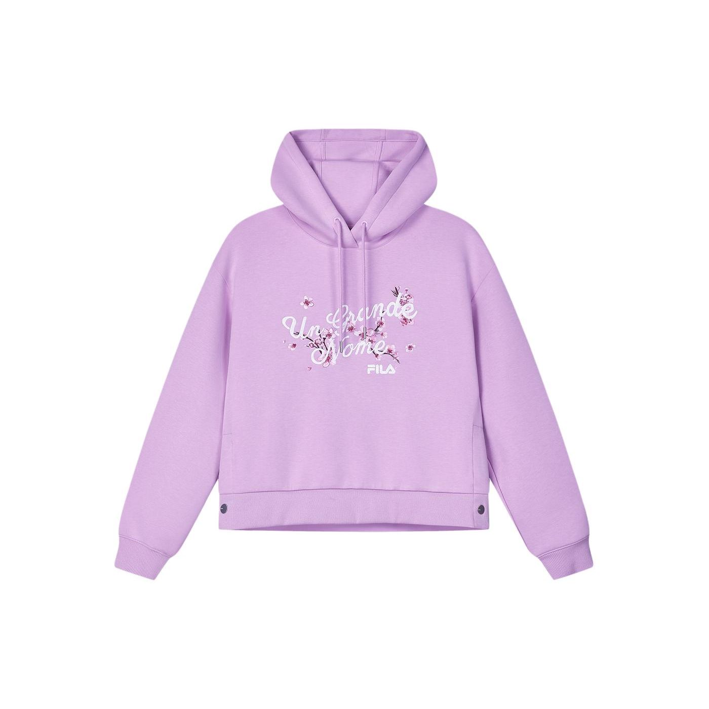 

FILA Embroidered Floral Loose Hoodie Women hoodies Light-Purple F11W418209F-PR XXL