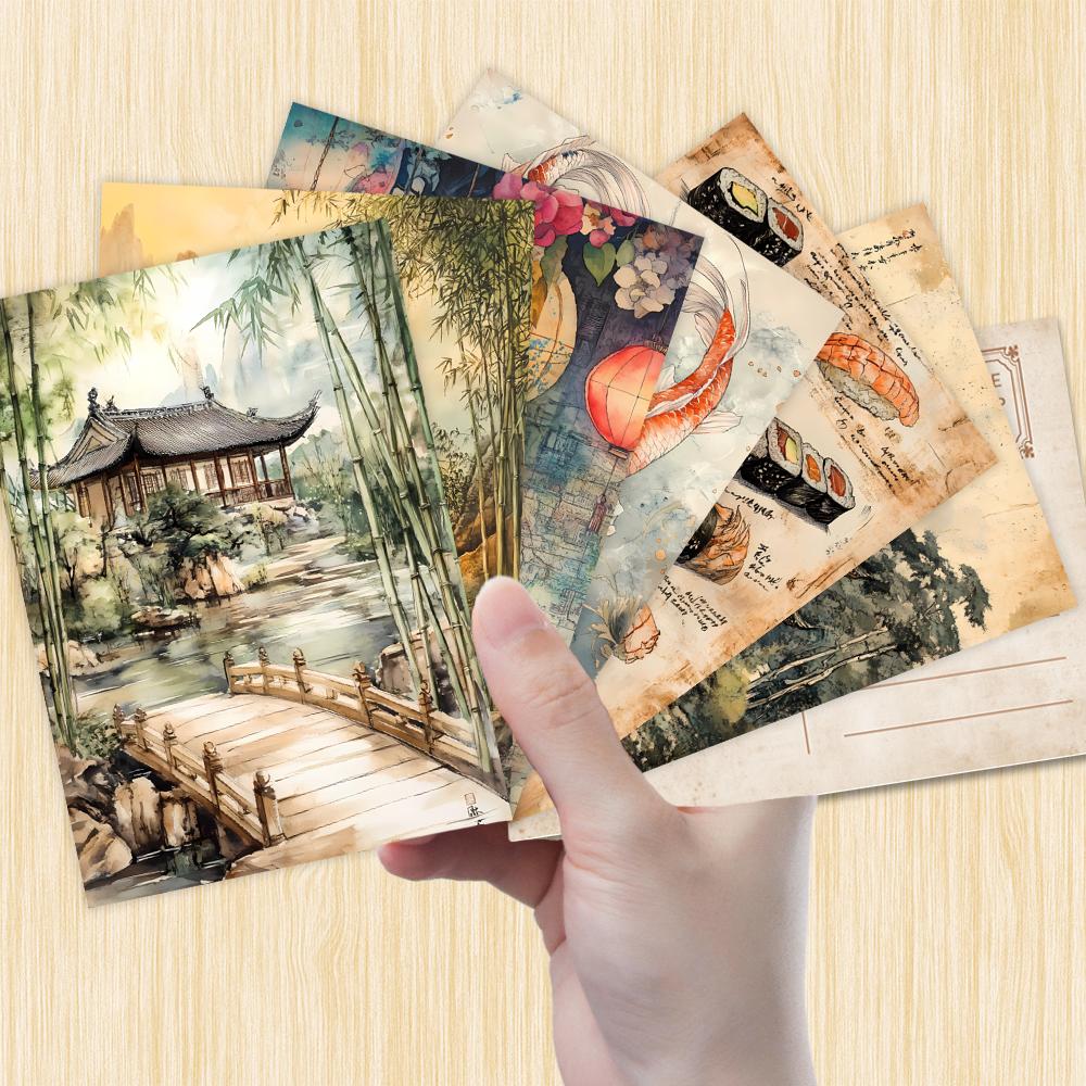32cps, Japanese-style Postcard Set, Architecture, Birthday/anniversary Gifts, Collectibles, Suitable for Gifting, Mailable.