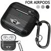 Carbon Fiber Earphone Case Bluetooth Headset Shell For Airpods 1/2/3/4/Pro With Carabiner Keychain For BMW Mini Cooper One JCW