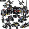 695 Stücke City Polizei SWAT Truck Bausteine Sets Schiff Fahrzeug Technik Blöcke Playmobil bricsk Spielzeug Für Kinder