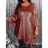 IHUASU Moda Donna Casual Stampa Colore Unico Maniche 3/4 Scollo O Camicette & Camicie