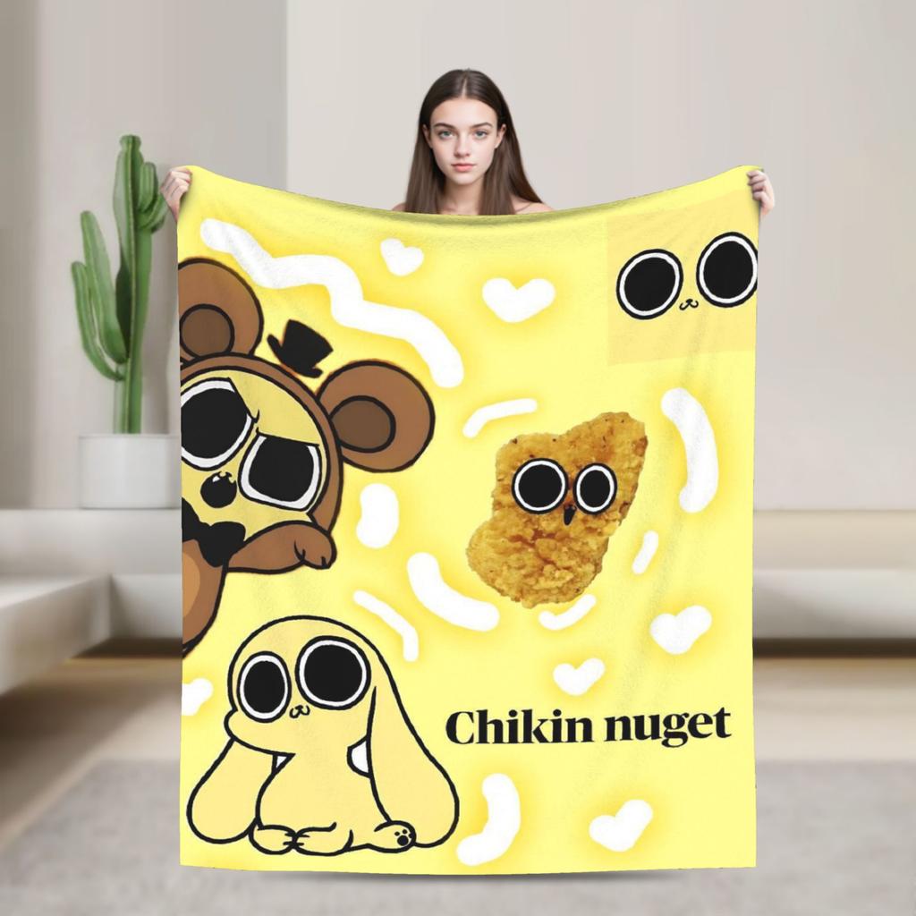 Chikn Nuggit Cartoon Anime Super Weiche Decke Plüsch Überwurfdecke Bequeme Outdoor Flanell Bettdecke Sofa Bettbezug