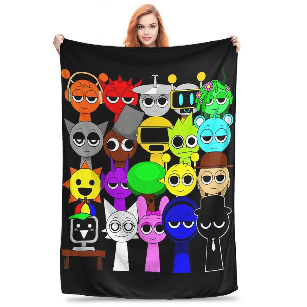 Sprunki Incredibox For Kids Blankets Warm Flannel Sofa Throw Blanket for Home Bedroom Office Throws Bedspread Quilt
