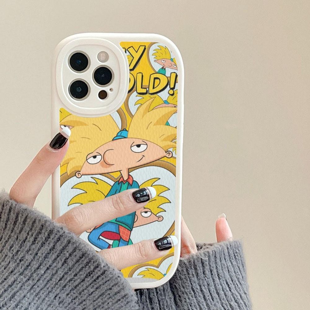 Hey Arnolds Cartoon Phone Case Hard Leather For iPhone 14 13 12 Mini 11 14 Pro Max Xs X Xr 7 8 Plus Fundas