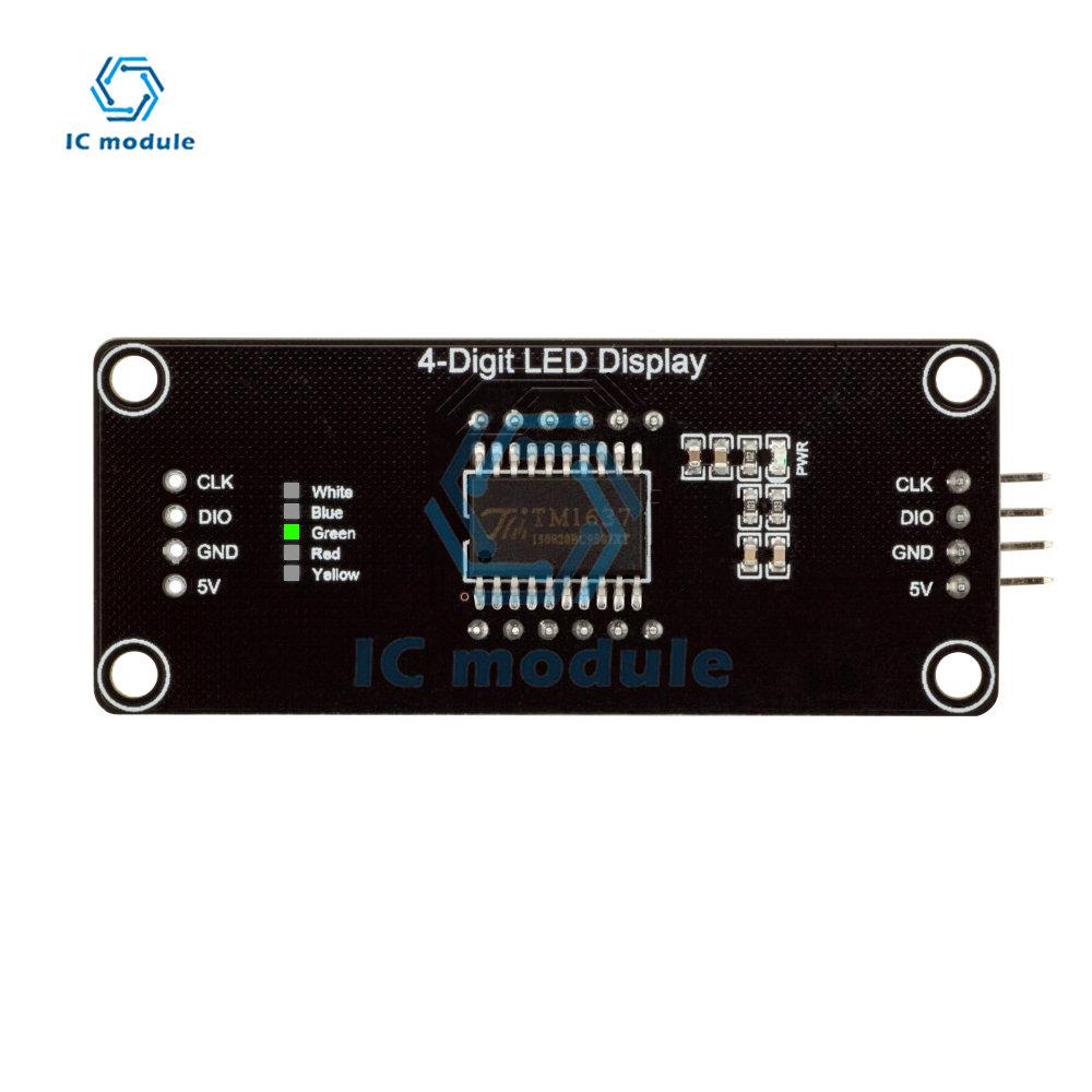 TM1637 0.56" 4 Bit LED Digital Tube Display 7 Segments Yellow/White/Red/Green/Blue Clock Digital Tube Display Module for Arduino