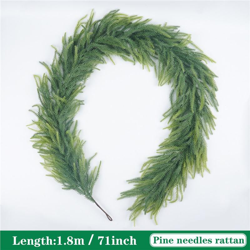 Norfolk Pine Vine Christmas Wreath - Creative Green Plant Pendant for Holiday Decoration and Gifts.