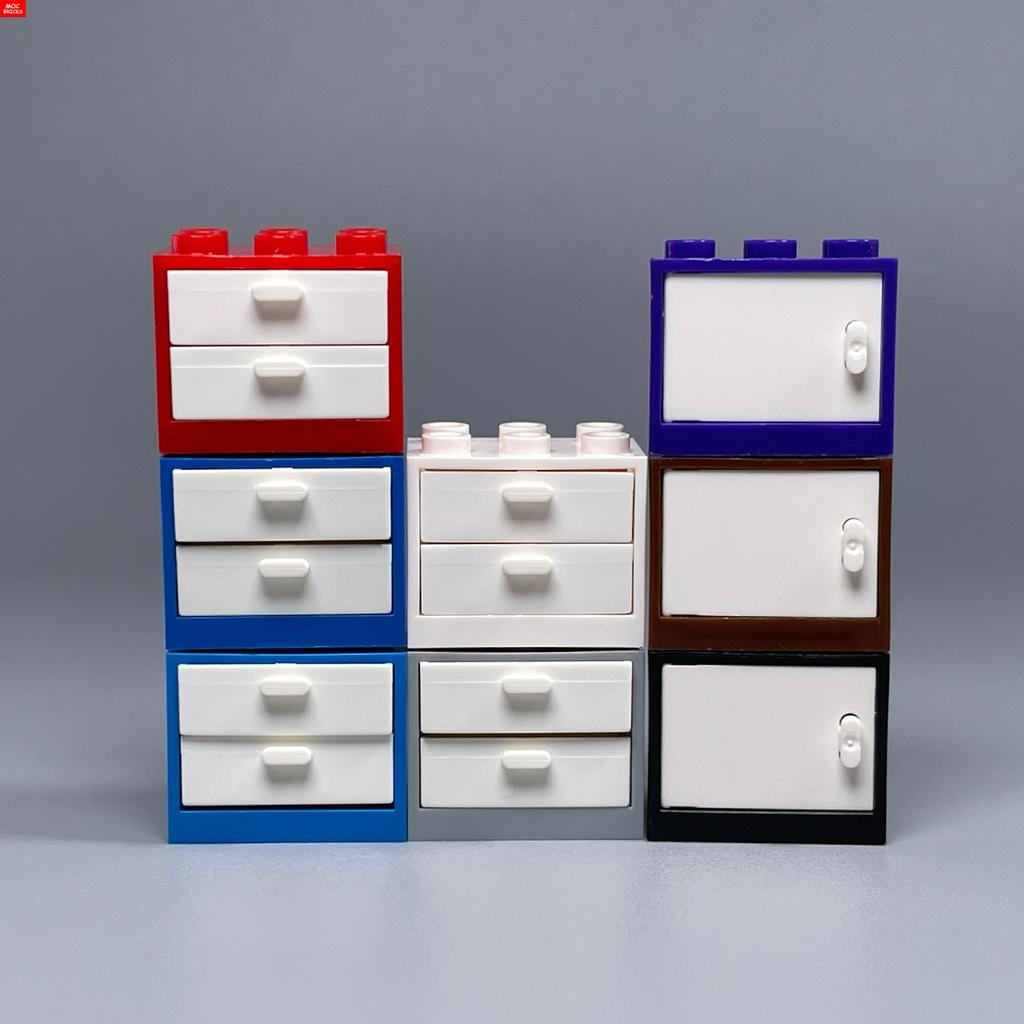 MOC Blocks Box Cupboard Container 2x3x2 Cabinets Assembles Particles 4532 4533 City House Construction Bricks Parts