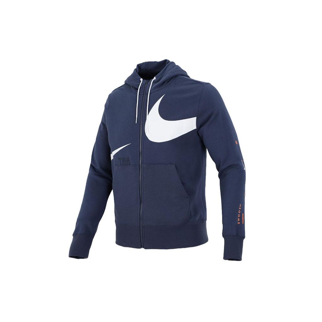 Nike Oversized Logo Print Hooded Jacket Men Outerwear Dark-Blue DD6088-437