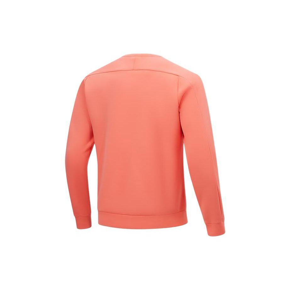 Li Ning Plain Knitted Pullover Sweatshirt Men tops Orange AWDU057-6