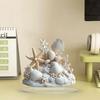 Coastal Shell Coral Ornament, 2D Flat Acrylic Starfish Decoration with Base, Ocean Shells Table Centerpiece Ornament for Home Desk Shelf