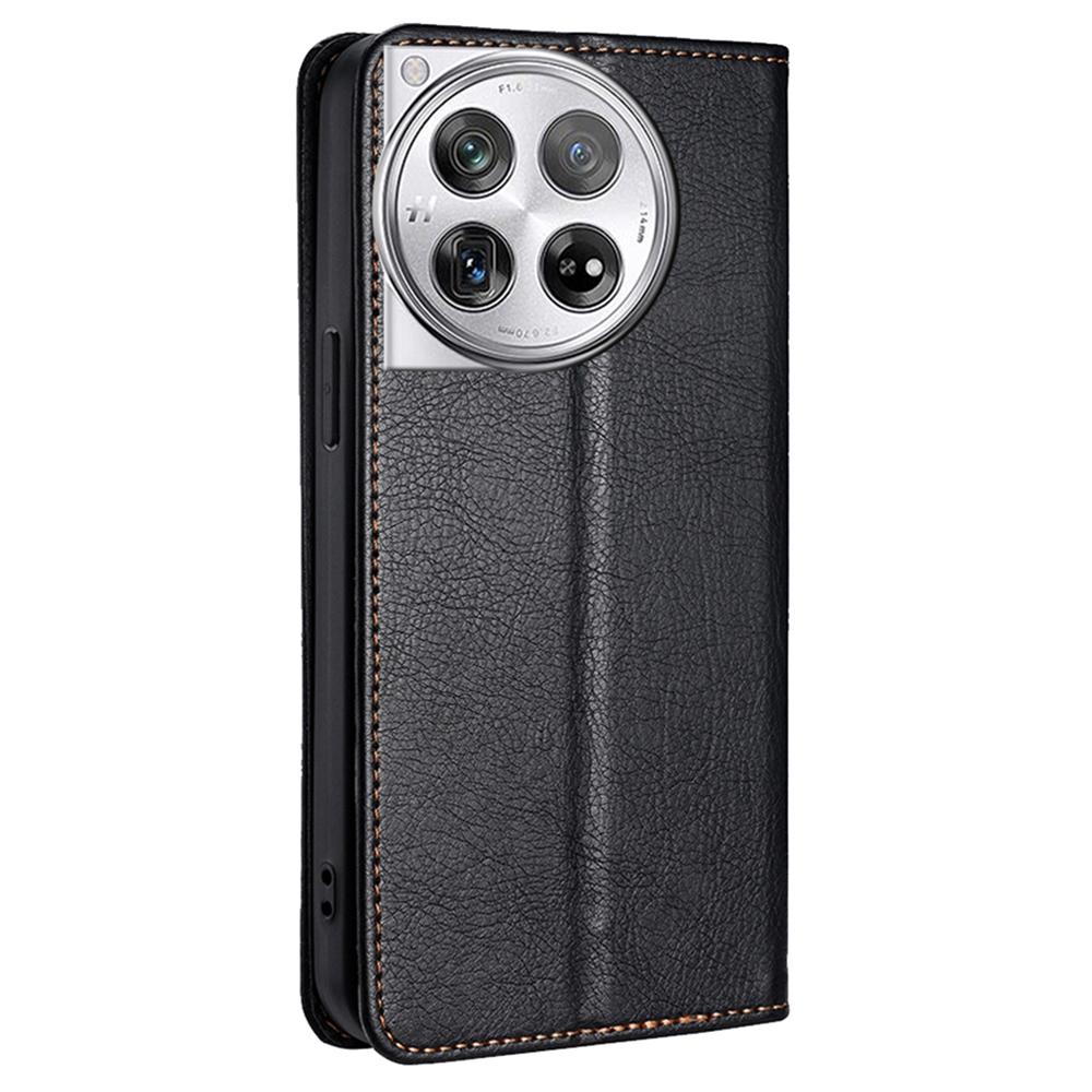 For OnePlus 12 5G Case Magnetic Anti-scratch PU Leather Wallet Card Slots Phone Cover