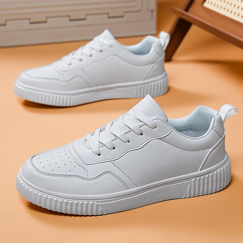  Sneakers White Black Men Shoes Comfortable Casual Skateboard Shoes Men Solid Leisure Sneakers Lightweight Walking Shoes