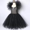 Vestido Tutu Malvado para Meninas Cosplay Escuro Fantasia de Natal Halloween Infantil Chique
