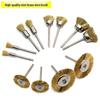Mini Copper Wire Brush Set for Electric Grinder - Handles and Wheels Included