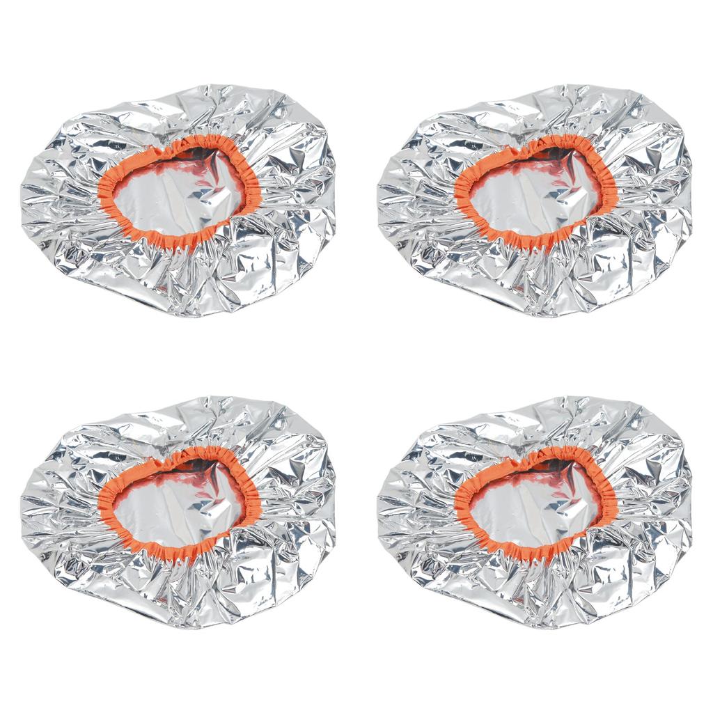 10pcs Hair Dye Processing Hat Constant Temperature Aluminum Foil Deep Conditioning Caps Silver