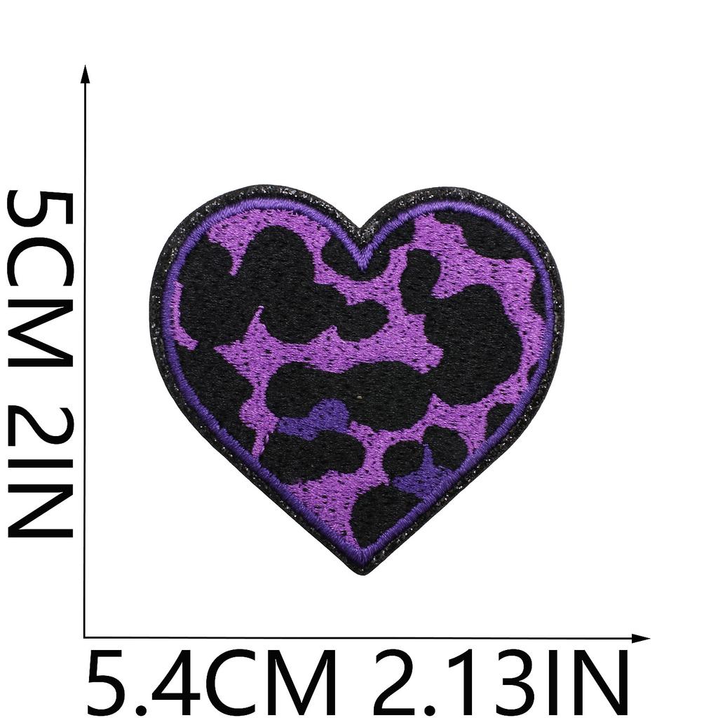 Leopard Print Embroidery Cloth Sticker Grit Leather Five-Pointed Star Patch Sticker Bag With Color Pattern Computer Embroidery Label