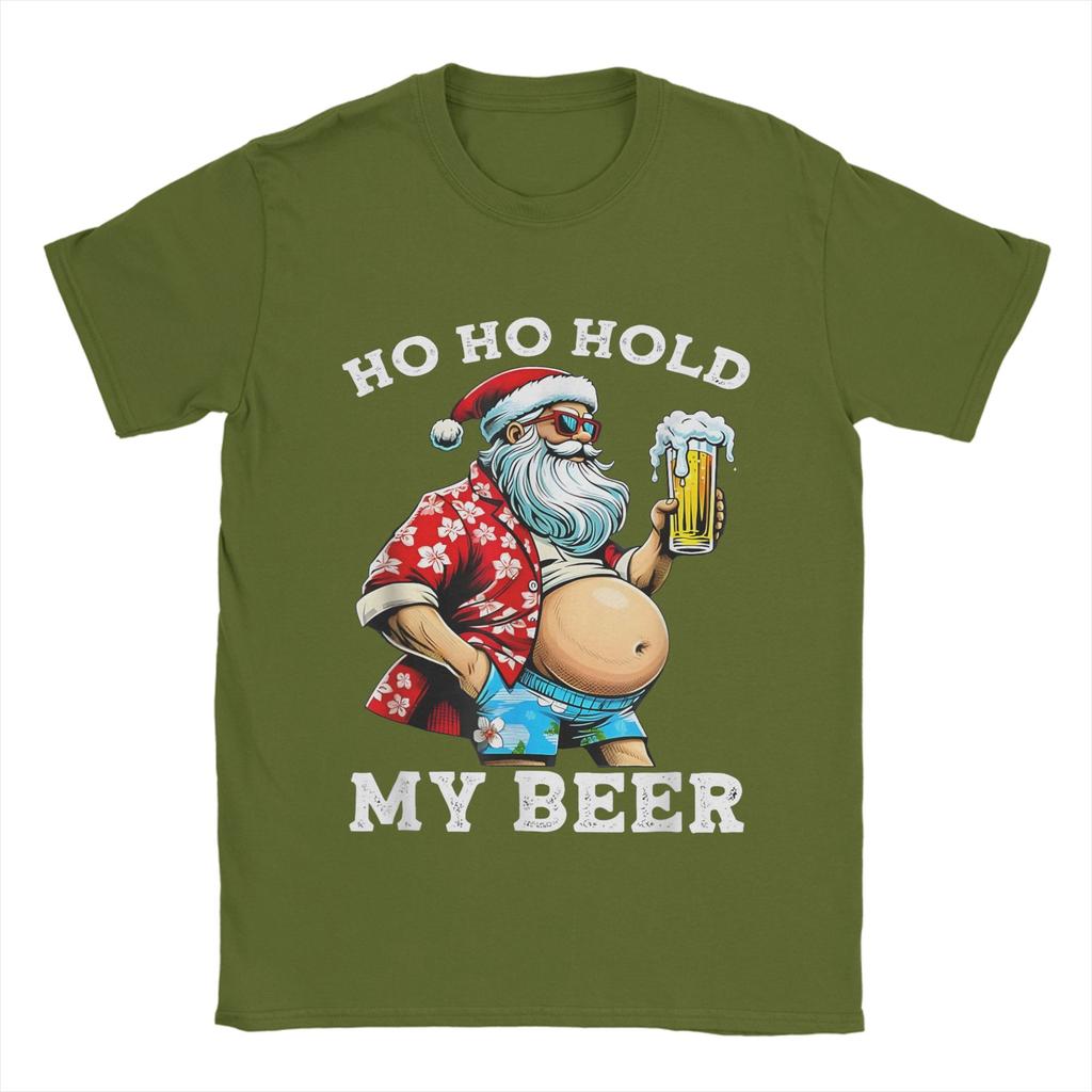 Christmas and Beer T Shirts for Men 100% Cotton Novelty T-Shirt Round Collar  Tee Shirt Short Sleeve Clothing Graphic