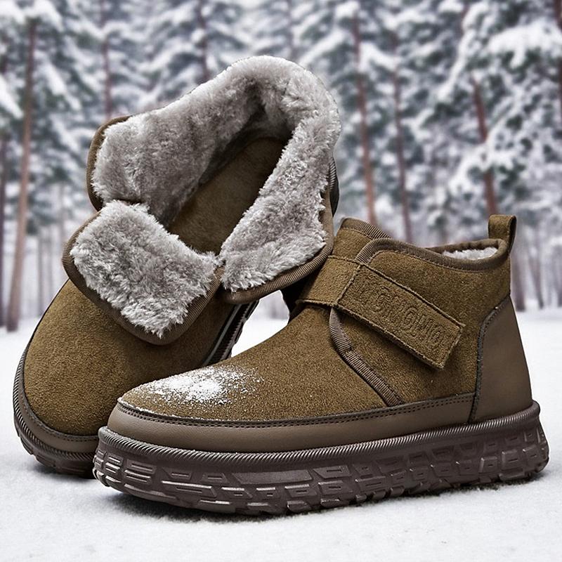 

Winter Snow Boots Non Slip Casual Running Sneakers Barefoot Shoes Waterproof High Top for Travel Climbing Hiking zapatos Hombre 39 коричневий