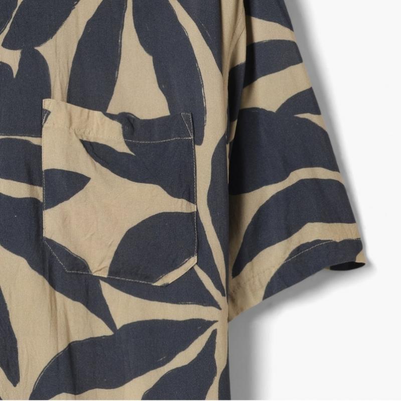 SF Market Open Collar Short Sleeve Shirt Navy tSf1m40001a72