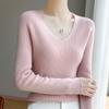 New Autumn and Winter Women's Pullover Sweater Long-sleeved Tight Slimming Knitted Sweater V-neck Slimming Base Layer