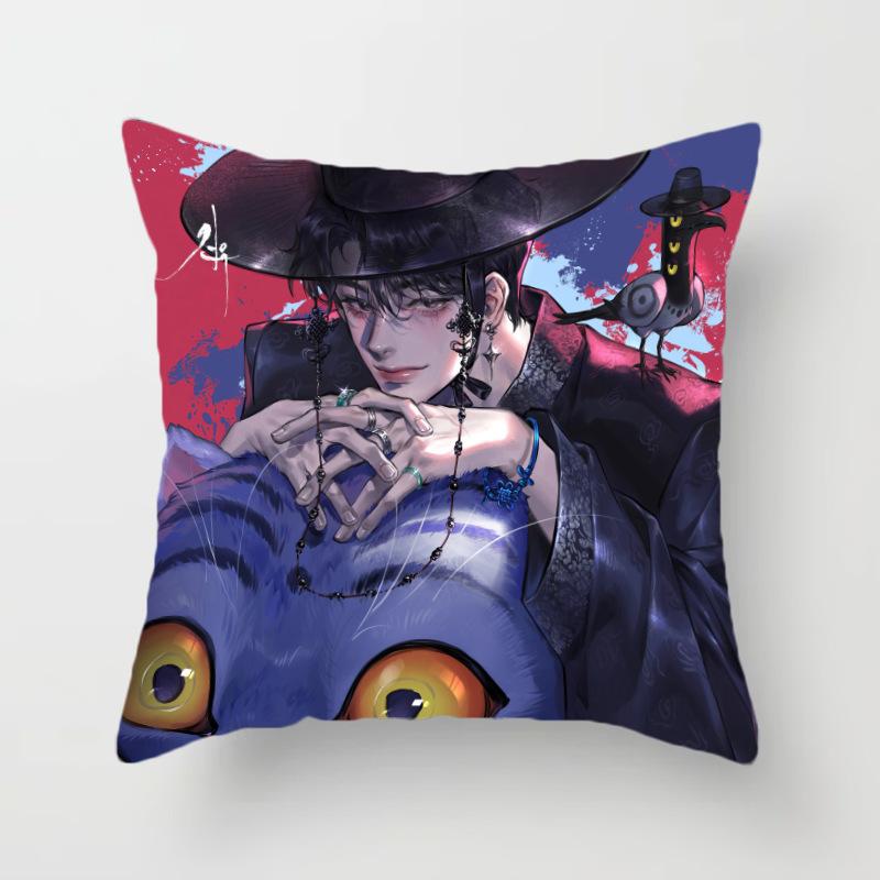 New K-Pop Demon Hunter Girl Group Animation Throw Pillow Peripheral Animation Printed Throw Pillow Game Chair Cushion Home Cushion