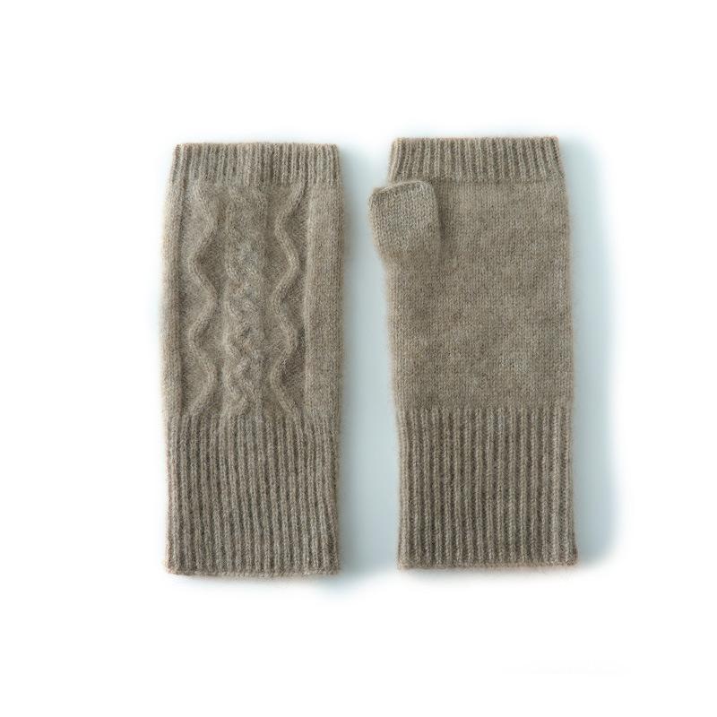 Handschuhe Kaschmir Herbst und Winter Neu Unisex Kurz Halbfinger Fingerlos Winddicht Kältefest Schreiben und Warm