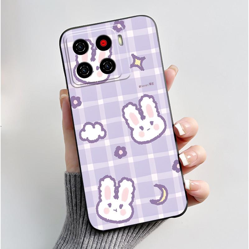 For ZTE Blade A56 Z2473 Case Cute Love Rabbit Cartoon Black Soft Silicone Protect Cover For ZTE Blade Nubia A56 Pro Phone Casing