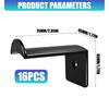 Wall-Mounted Hat Hanger Set with 16 ABS Holders and L-Profile Design for Cap Storage In Closets, Entryways and Bedrooms