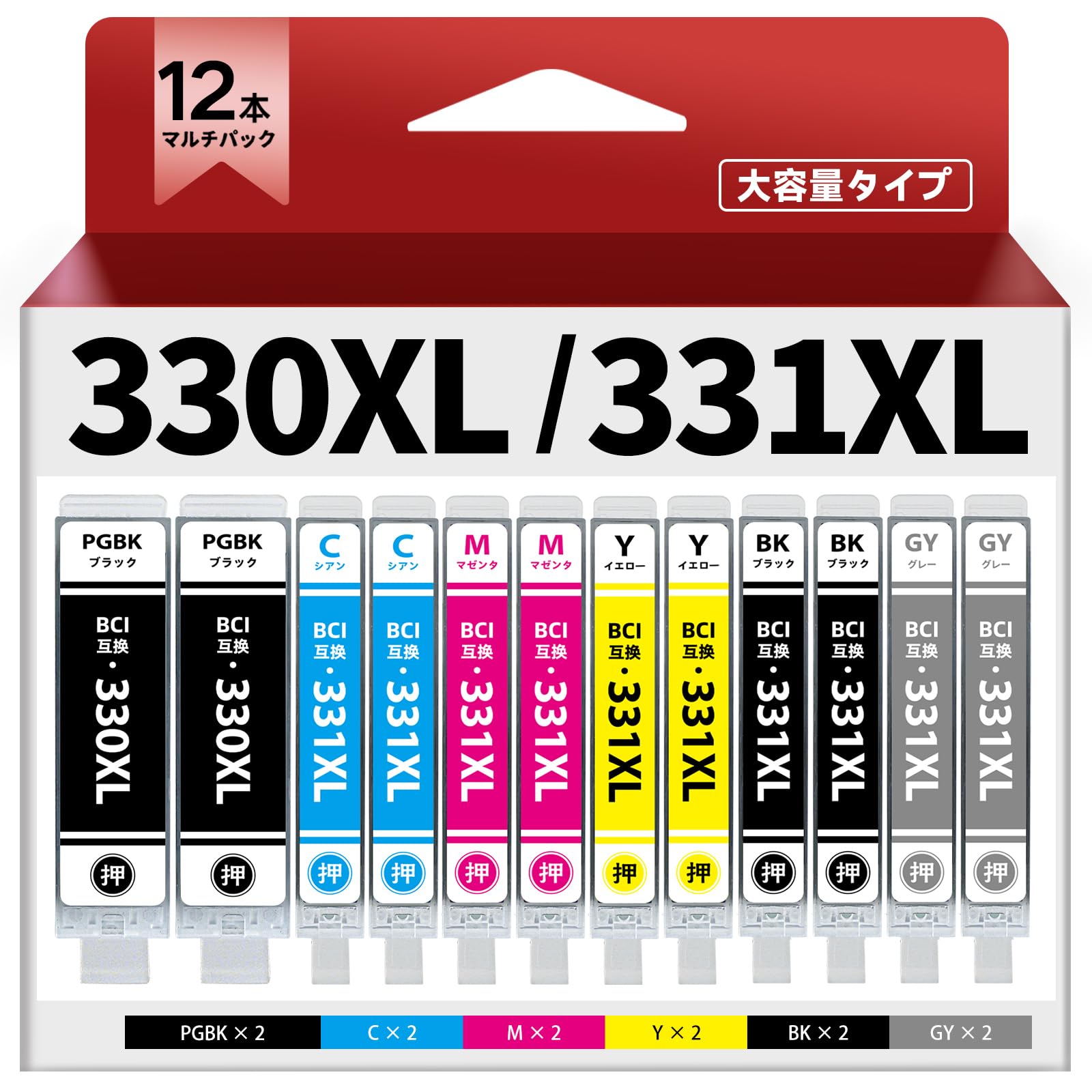 

Ink CANON Compatible PIXUS TS8530 TS 8630 8730 8830 Compatible Ink Cartridge for Canon 330 331 Ink Large Capacity 6 Colors Set of 12 [Mohjet]