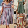 Women's Fashion Summer Spring Short Sleeve V-Neck Casual Dresses