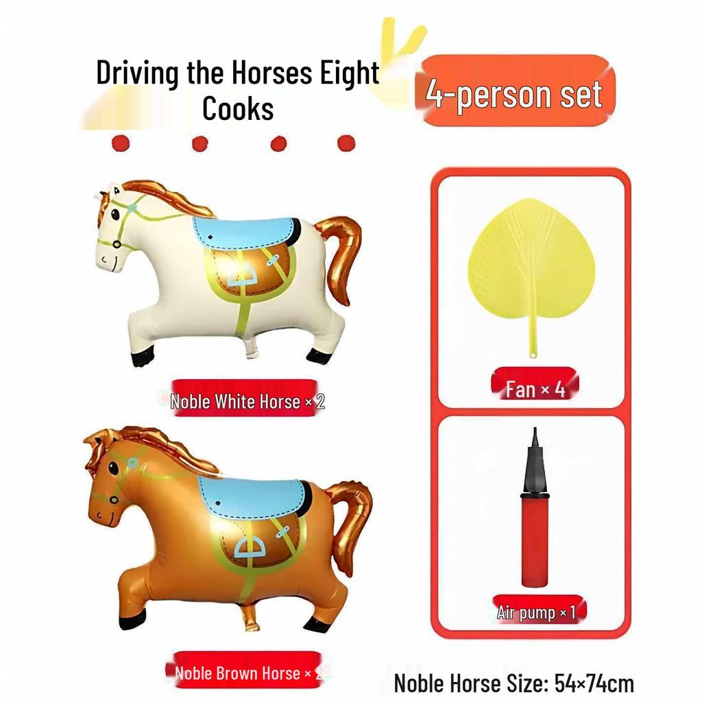 Horse Herding Game Props: Year of the Horse 2026 Annual Meeting Decor Balloons