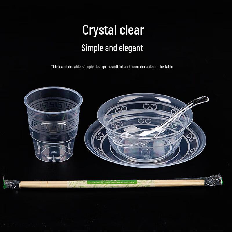 Youao Disposable Crystal Tableware Set