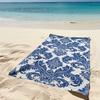 1pc Sandy Retreat Blue Floral Beach Towel, Large Soft Absorbent Beach Blanket, Essential for Beach Vacations Pool Travel Outdoor