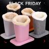 Pack of 1 Plush Lined Glasses Holder Stand Protective Glasses Case for Desks or Nightstands