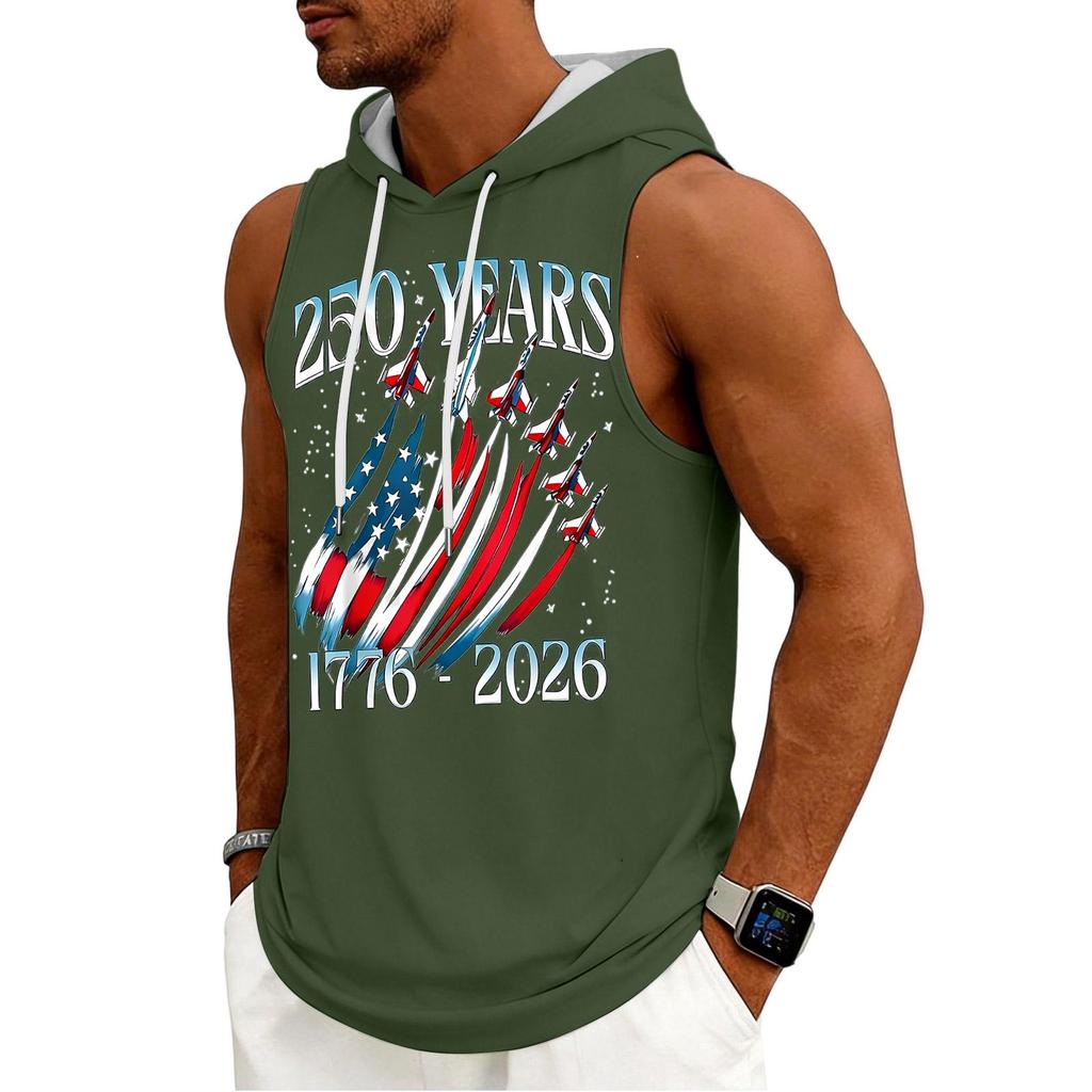 Men's Tank Top Gym Sleeveless Hoodie Shirt Washed Sports Muscle Shirts Fitness Vest With Hood