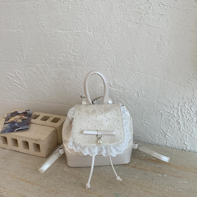 Schoolbag Korean Version of Fashionable Girl Style Portable Small Bag 1011 Spring New Lace High Value Backpack