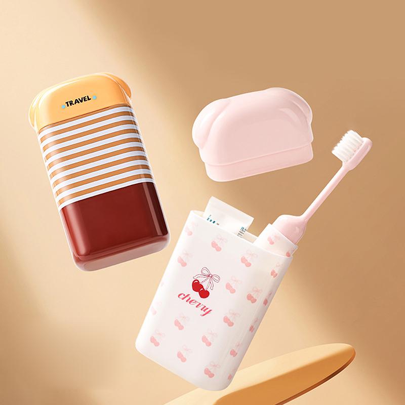 1Pc Portable Toothbrush Cup Bathroom Toothpaste Holder Storage Case Box Organizer Travel Toiletries Storage Cup Creative