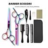 Colorful 6-Inch Stainless Steel Hairdressing Scissors Set: Straight and Thinning Shears