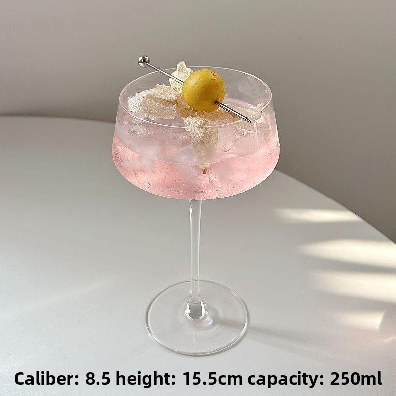 Japanese Style Tall Cocktail Glass Set Crystal Stemware for Martini Wine Bar and Modern Home Dining Elegant Drinkware