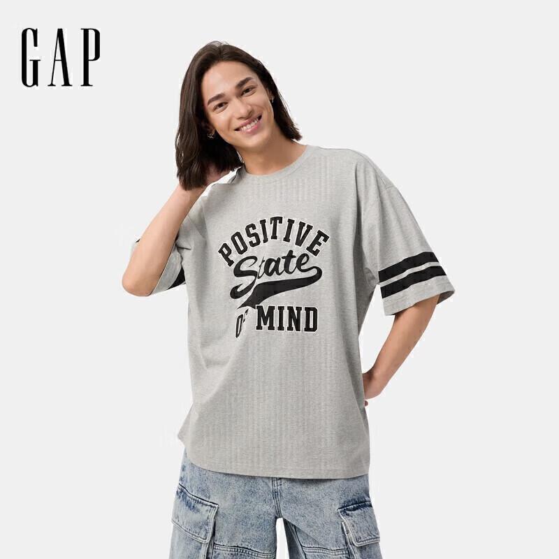 GAP Unisex Cotton Blend Printed Logo Color-block Short Sleeve T-Shirt 17092A 3500₽