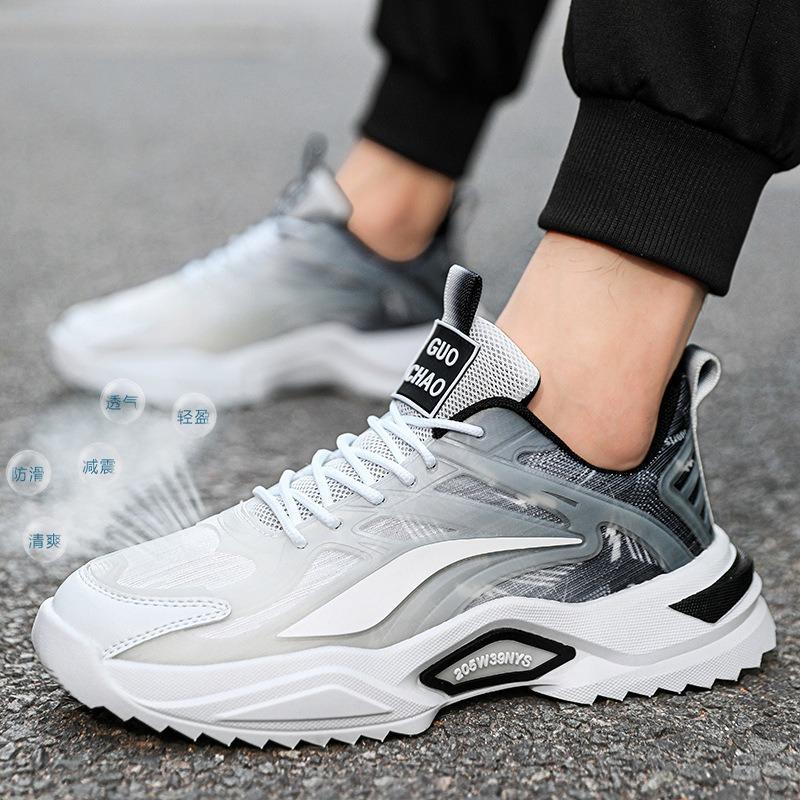Spring New Versatile Casual Breathable Men's Shoes Heightened Platform Trendy Shoes Running Sports Shoes