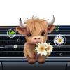 2D Acrylic Car Air Freshener Vent Clip, Cute Highland Cow Aromatherapy Diffuser for SUV Truck, Vehicle Scent Clip